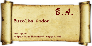 Buzolka Andor névjegykártya
